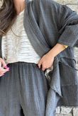 Rustic Nature Bubble Cotton Waterfall Jacket Washed Charcoal